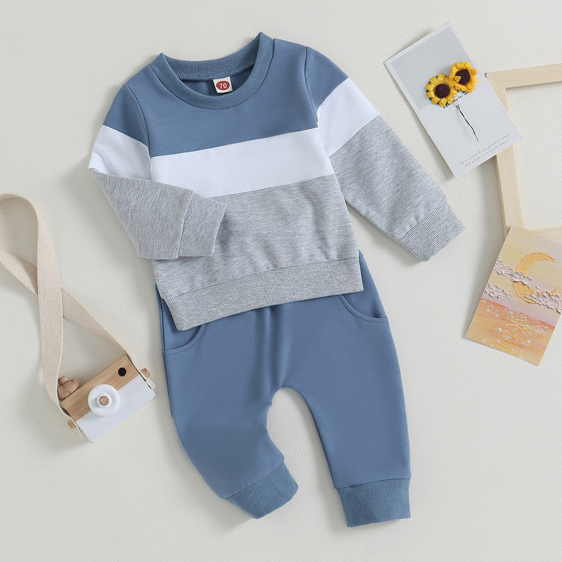 Contrast Color 2pcs Co-ord Sets for Baby Boy