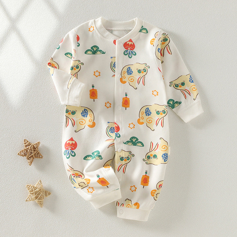 Full-Print Cotton Baby Romper