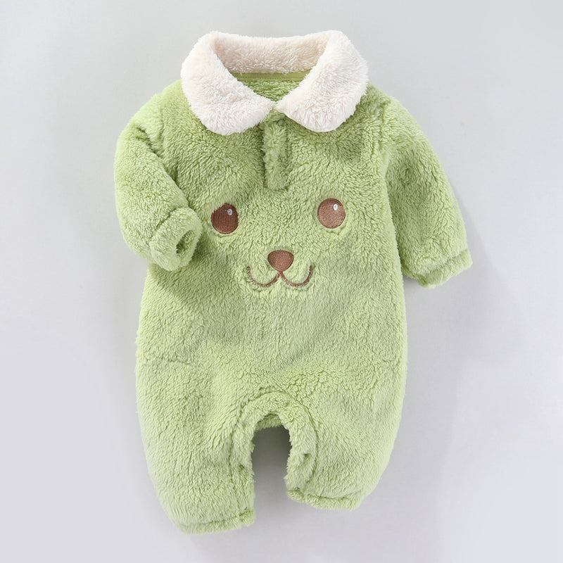 Cute Newborn Baby Bear Face Romper