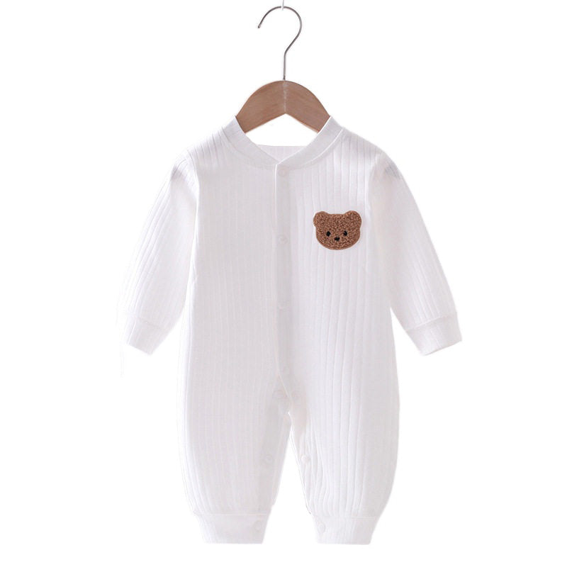 Solid Color Bear Romper for Newborns