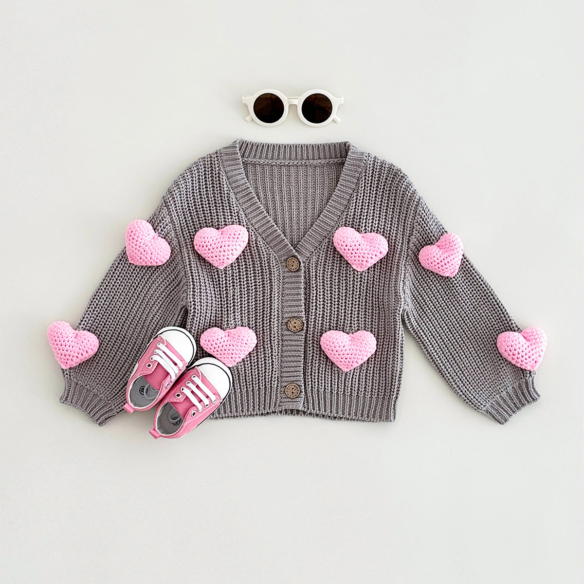 Stylish Sweet Heart Woolen Sweater for Baby Girls