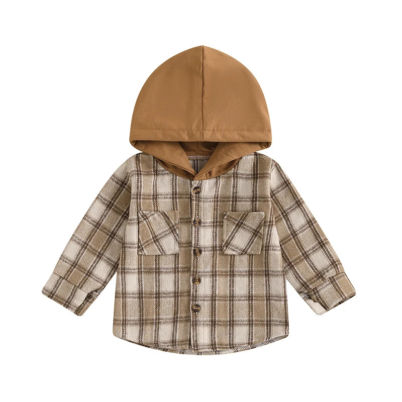 Toddler Checkered Plaid Hooded Jacket