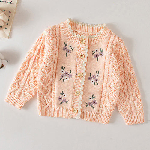 Floral Embroidered Knitted Sweater