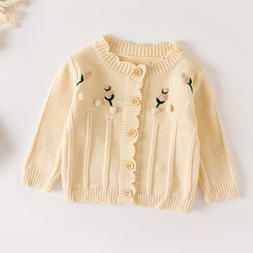 Floral Embroidered Knitted Sweater