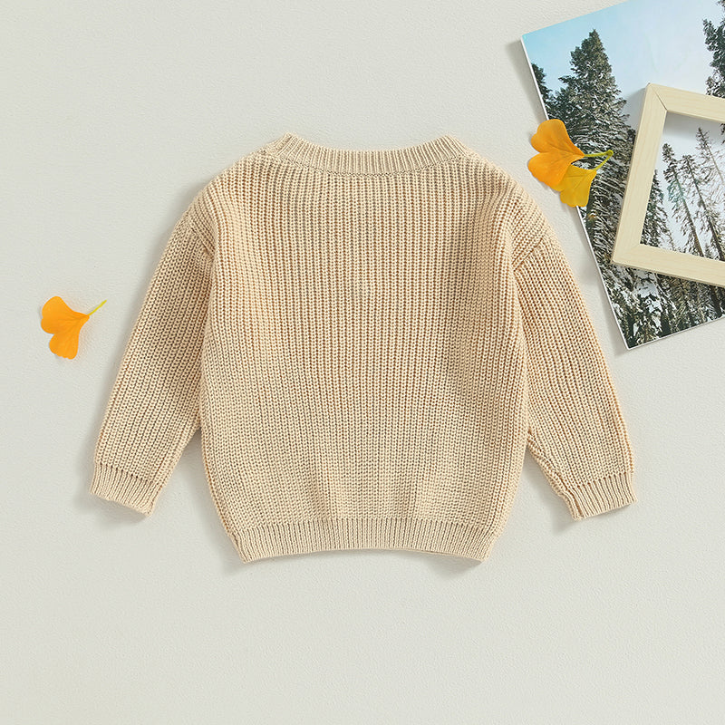 Floral Knitted Sweater for Newborn Baby Girl