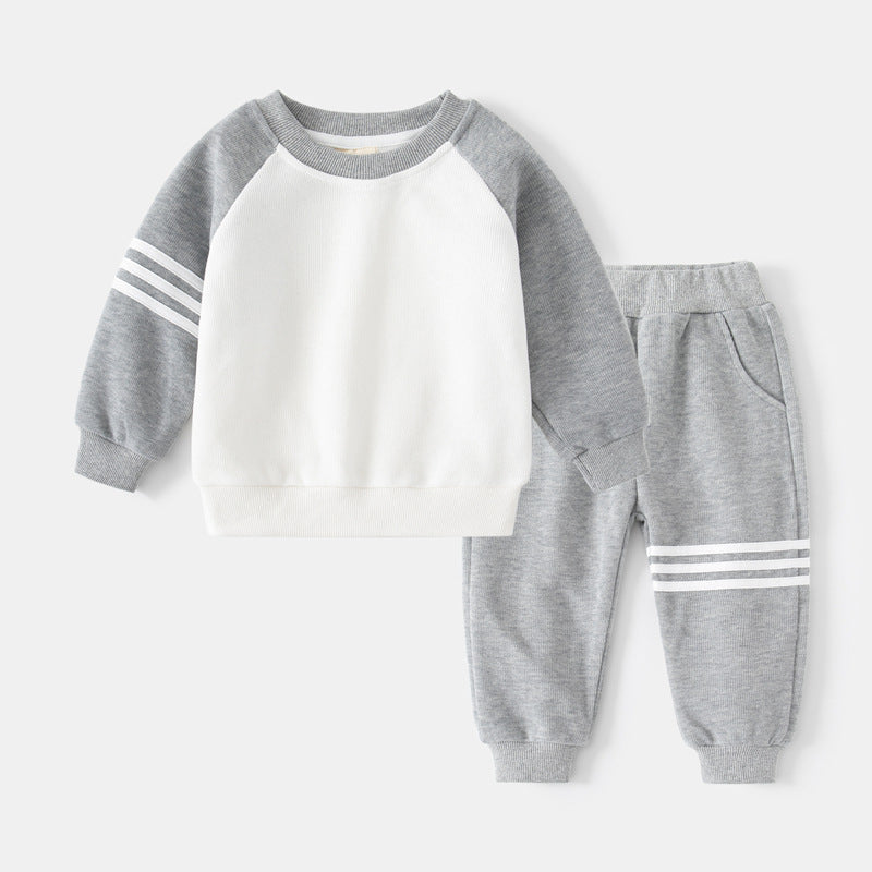 Boys' Contrast Patchwork Two-Piece Co-ord Set