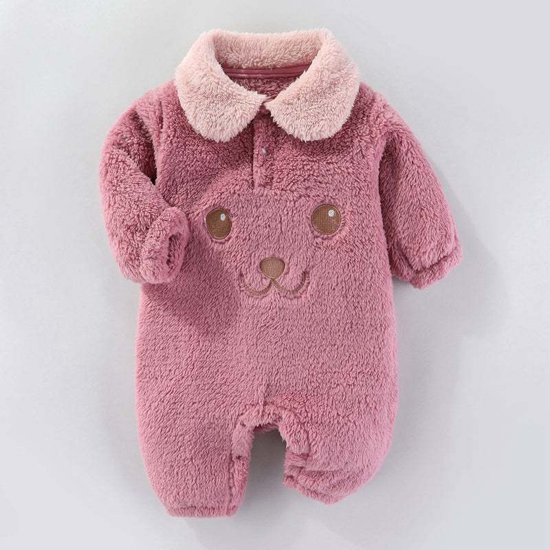 Cute Newborn Baby Bear Face Romper