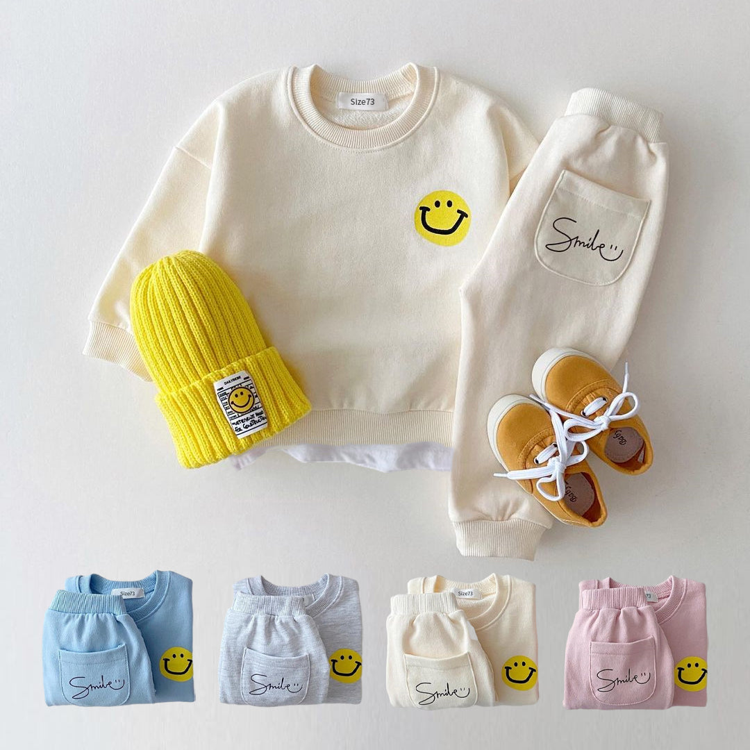 Cute Smiley Print Cotton Co-ord Sets