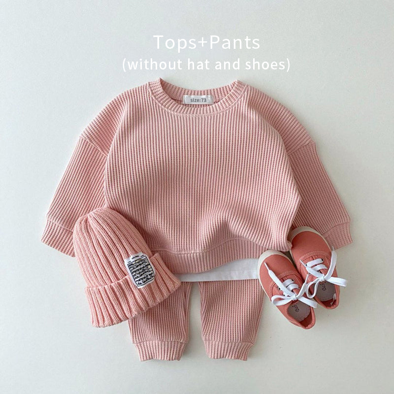 Korean Cotton Knitted Kids Co-ord Set