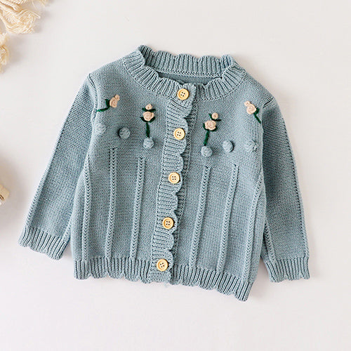 Floral Embroidered Knitted Sweater