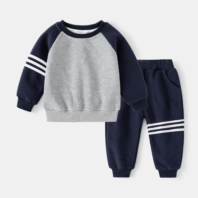 Boys' Contrast Patchwork Two-Piece Co-ord Set