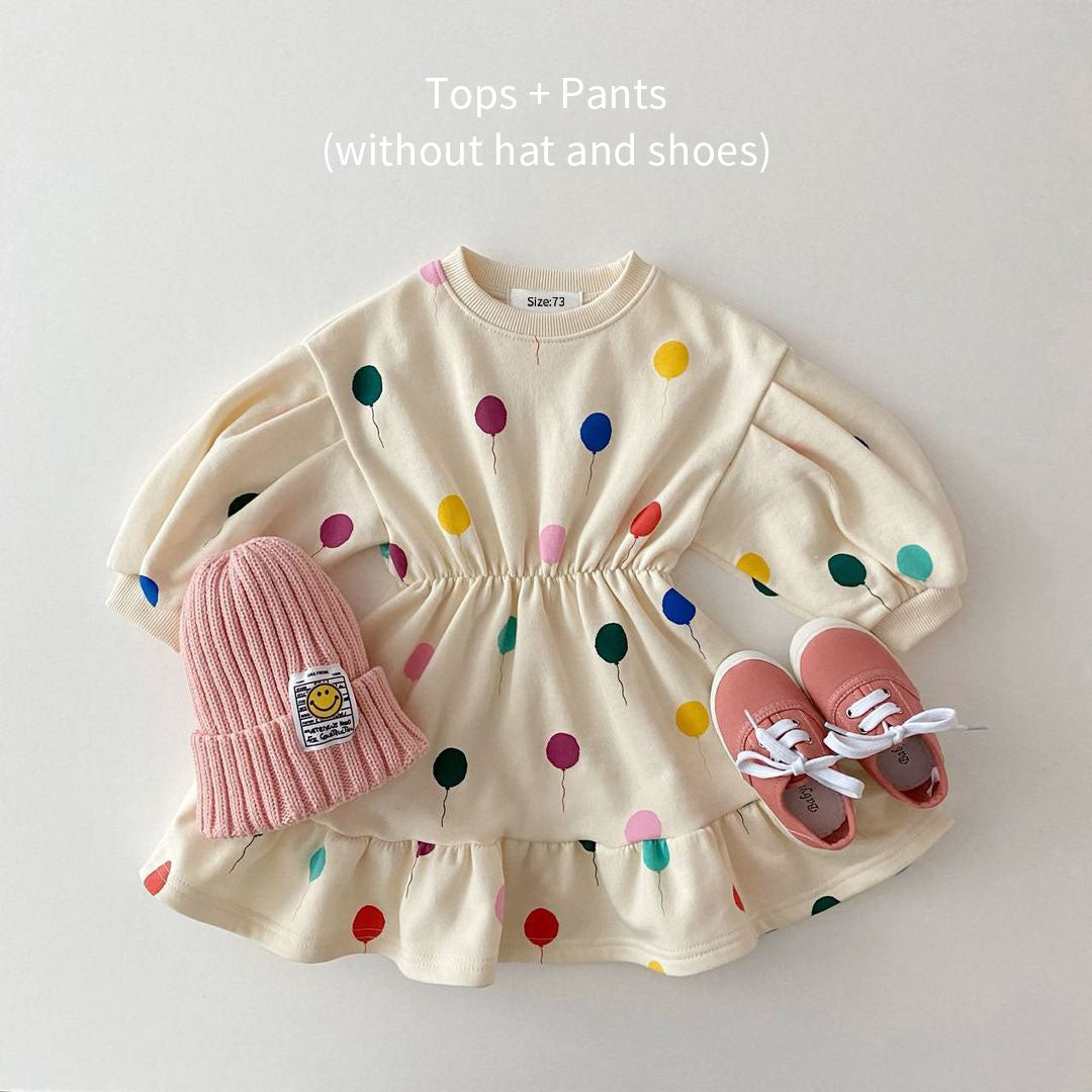 Multi-Dotted Hooded Cotton Co-ord Set for Kids