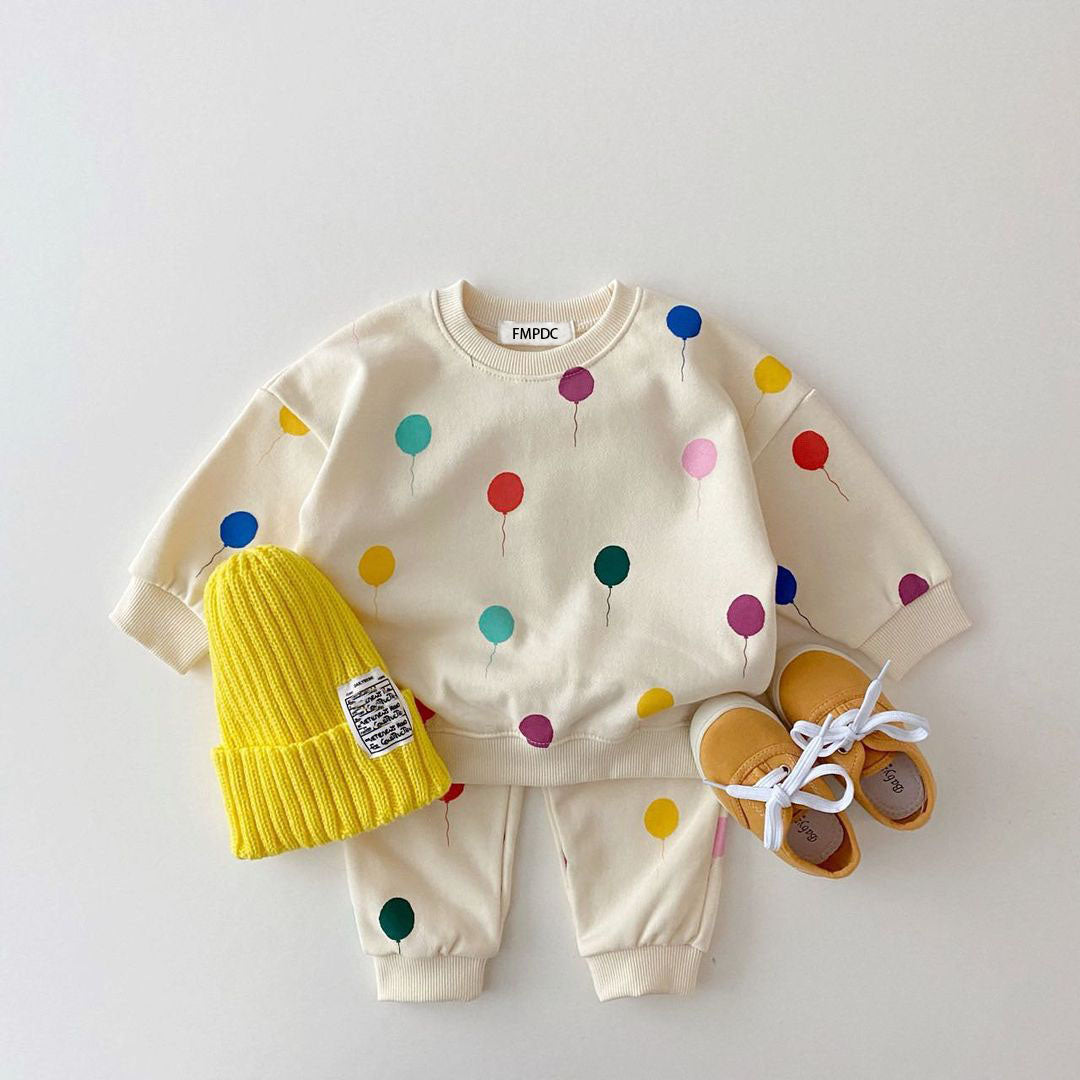 Multi-Dotted Hooded Cotton Co-ord Set for Kids