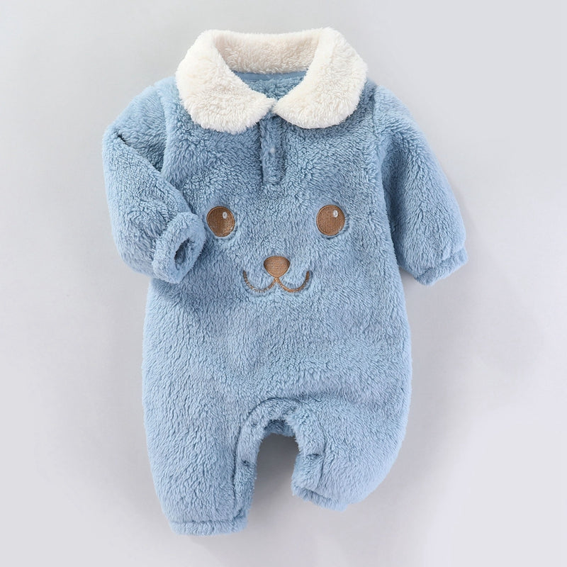 Cute Newborn Baby Bear Face Romper