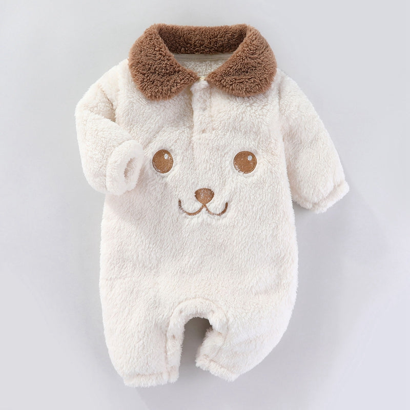 Cute Newborn Baby Bear Face Romper