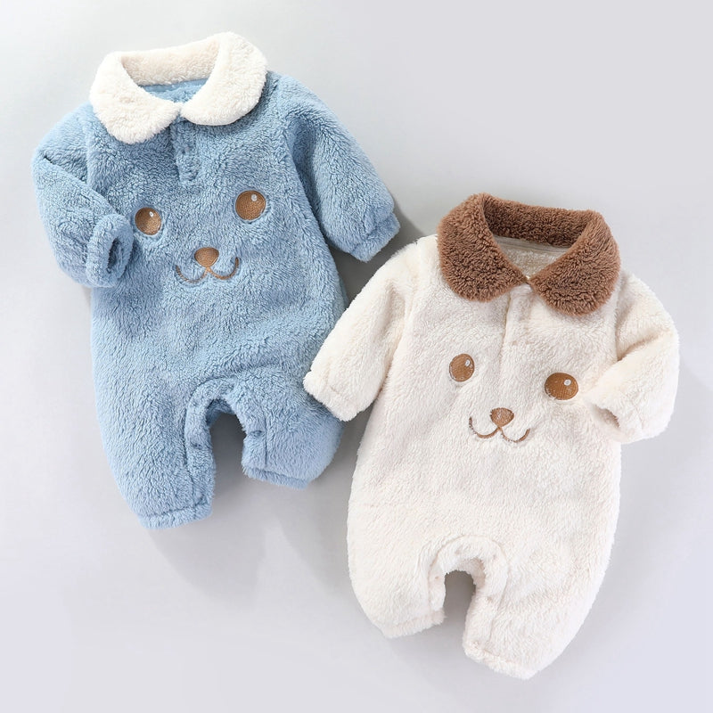 Cute Newborn Baby Bear Face Romper