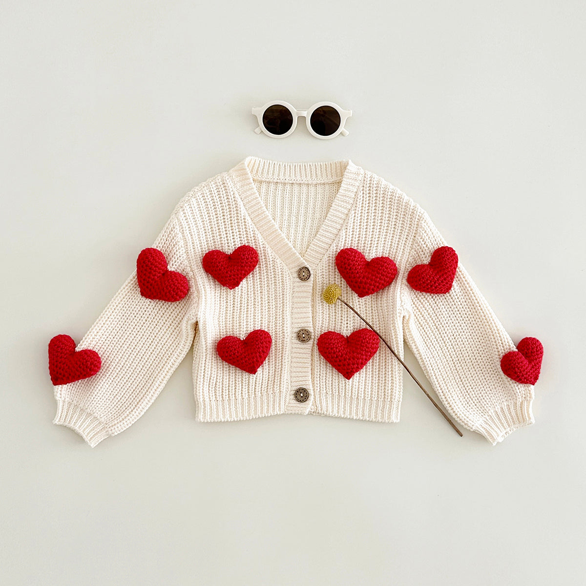 Stylish Sweet Heart Woolen Sweater for Baby Girls