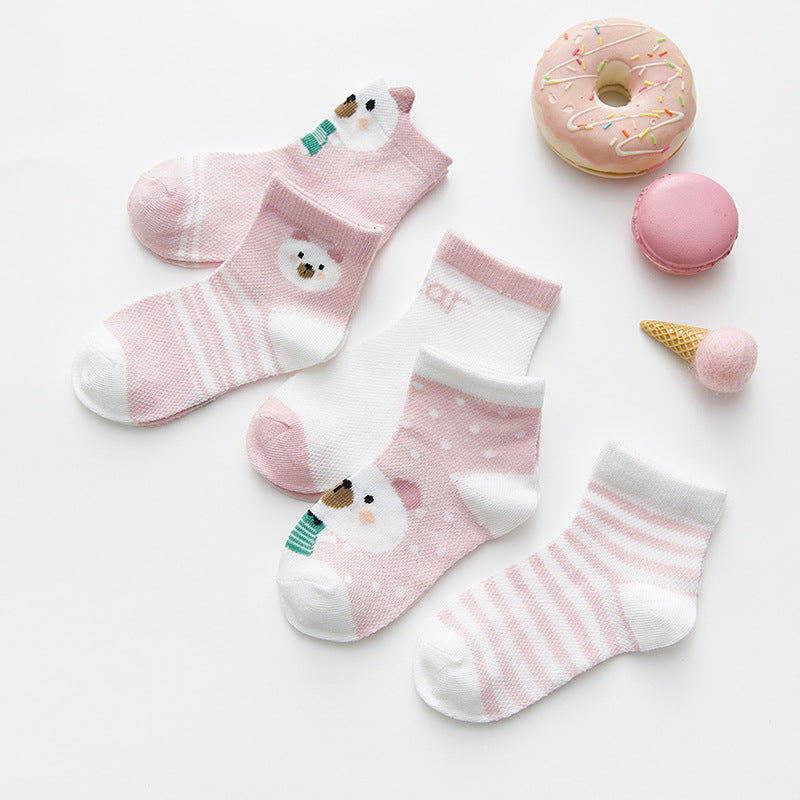 5 Pairs Cotton Baby Socks for Infants & Toddlers