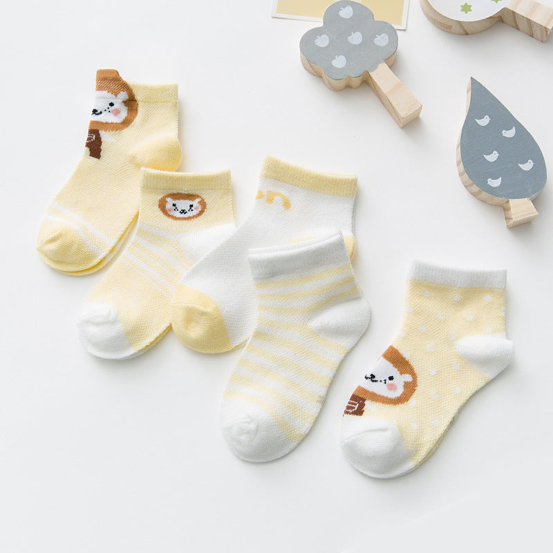 5 Pairs Cotton Baby Socks for Infants & Toddlers