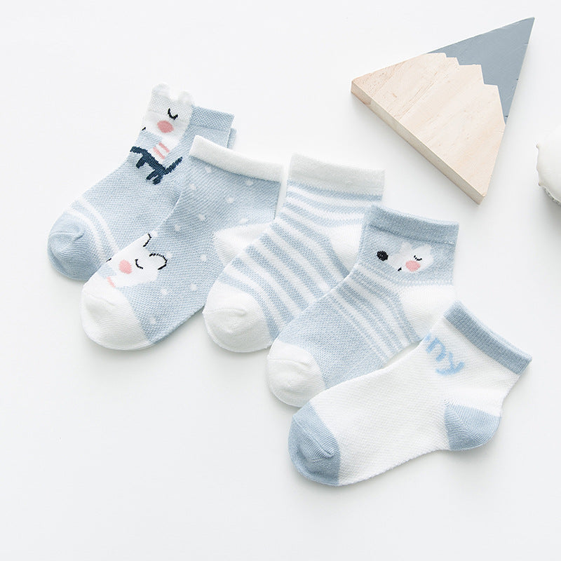 5 Pairs Cotton Baby Socks for Infants & Toddlers