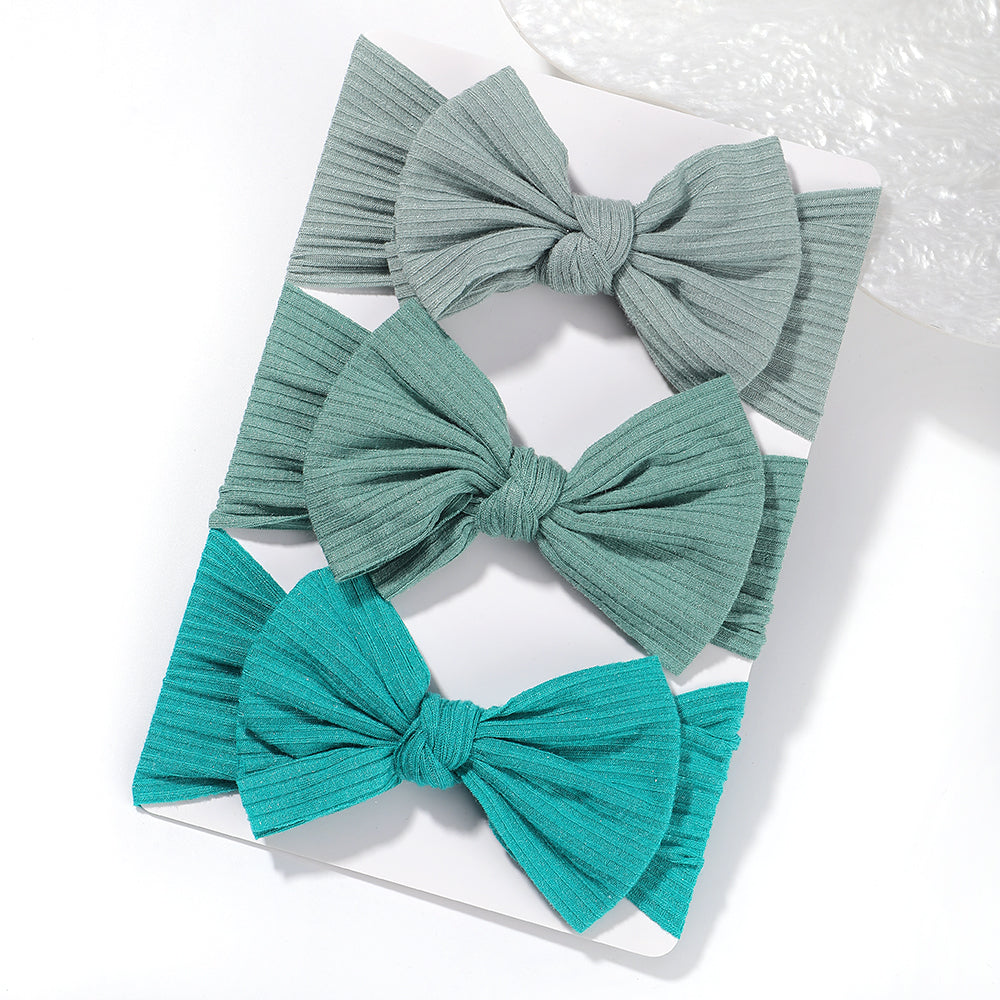 3-Pcs Baby Girl Knotted Bow Headband Set