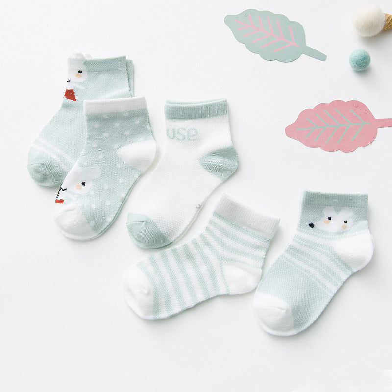 5 Pairs Cotton Baby Socks for Infants & Toddlers