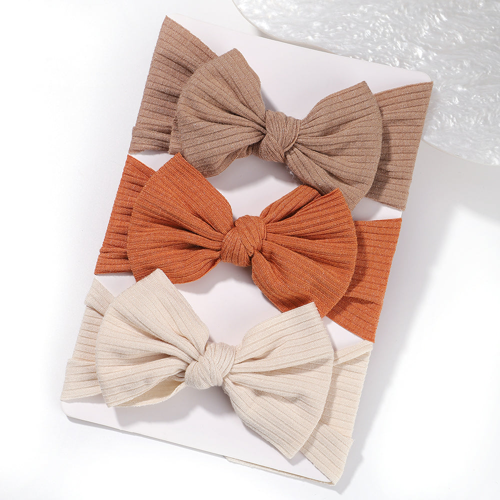 3-Pcs Baby Girl Knotted Bow Headband Set