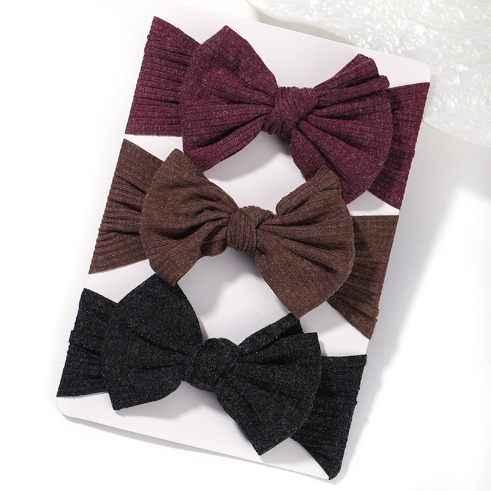 3-Pcs Baby Girl Knotted Bow Headband Set