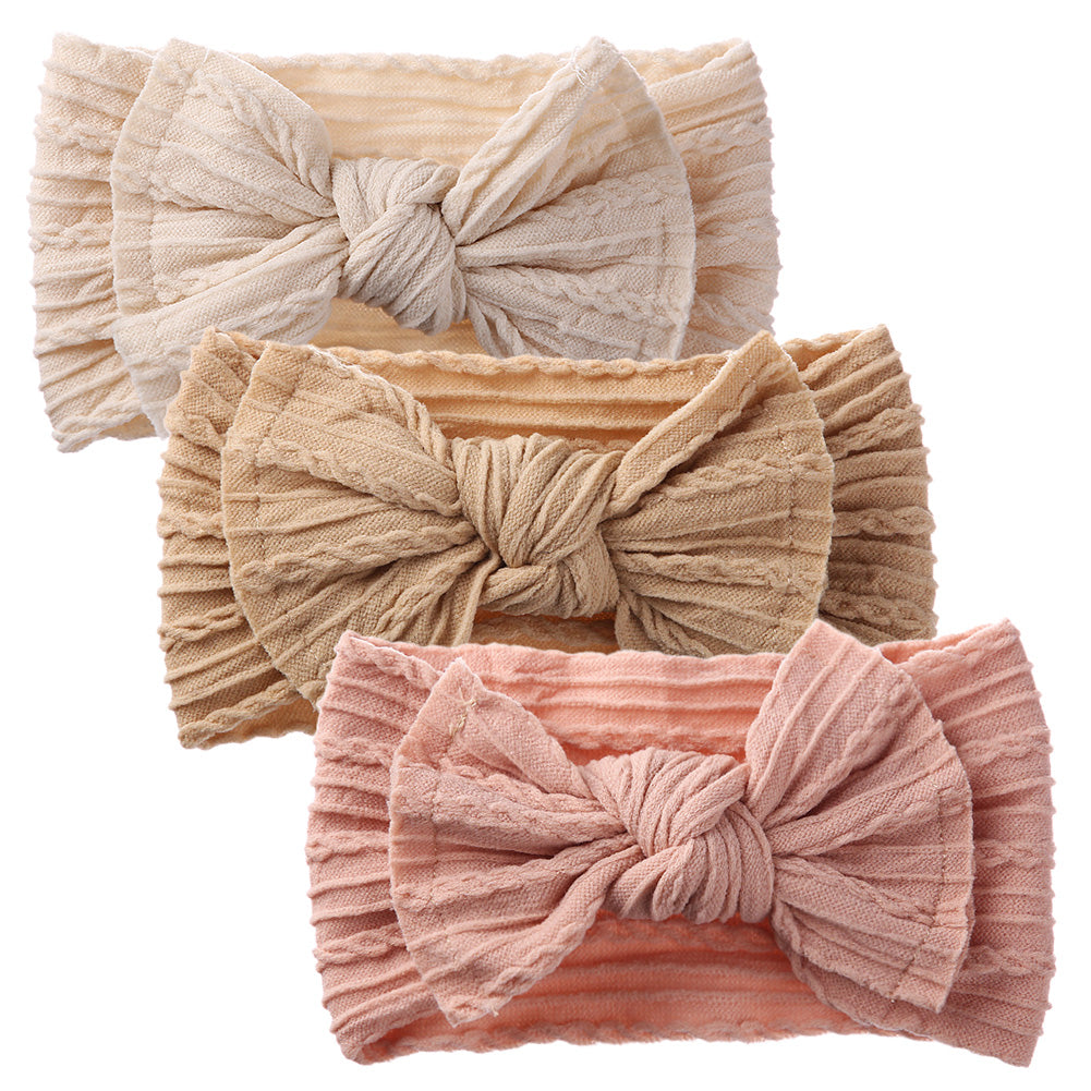 3-Pack Daisy Print Baby Bow Headband Set