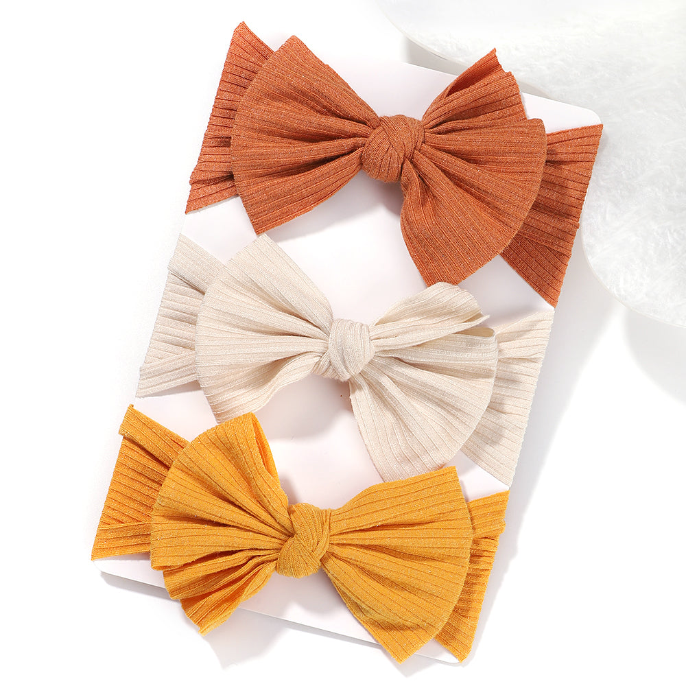 3-Pcs Baby Girl Knotted Bow Headband Set