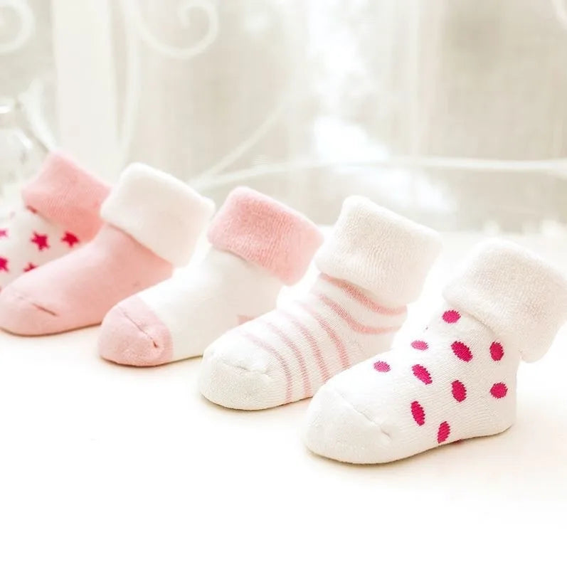 5 Pairs Thickened Cotton-Wool Newborn Socks