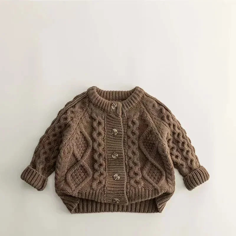 Thickened Knit Sweater Cardigan for Girls & Boys