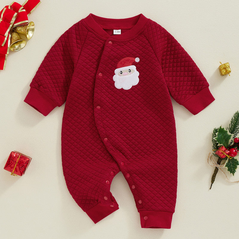 Christmas Embroidered Romper with Santa & Elks