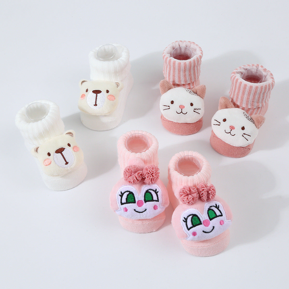 Cartoon Doll Knitted Newborn Socks for Prewalkers