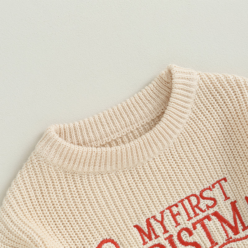 Christmas Knit Letter Pullover Sweater