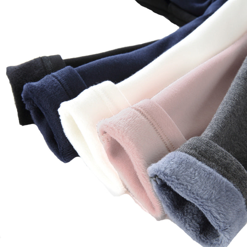 Thickened Warm Winter Leggings for Kids – Solid Color