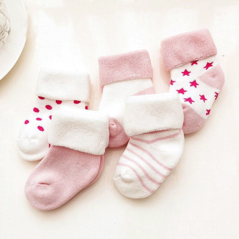 5 Pairs Thickened Cotton-Wool Newborn Socks