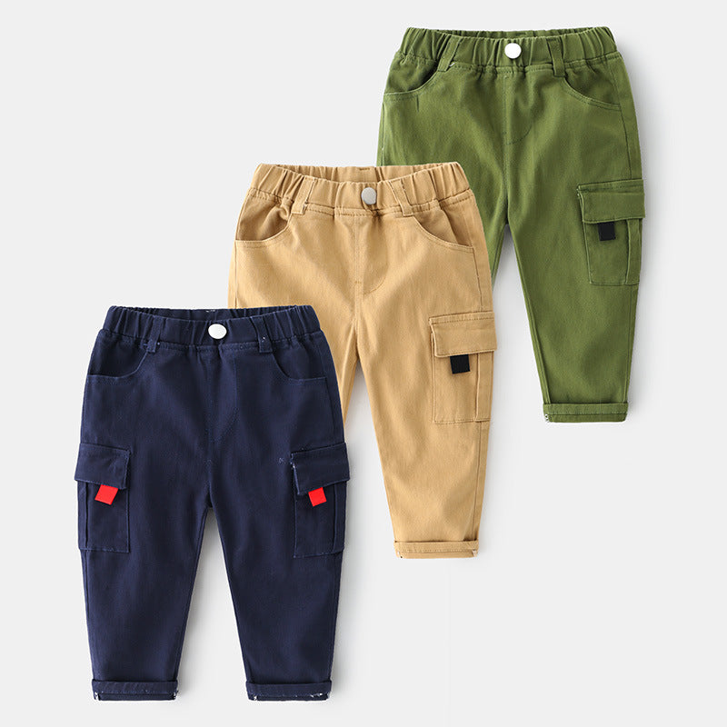 Loose Fit Cargo Pants for Boys with Multi-Pockets