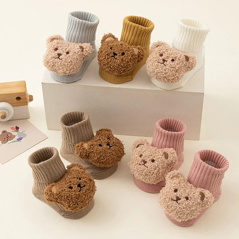 Bear Baby Anti-Slip Cotton Socks for Winter