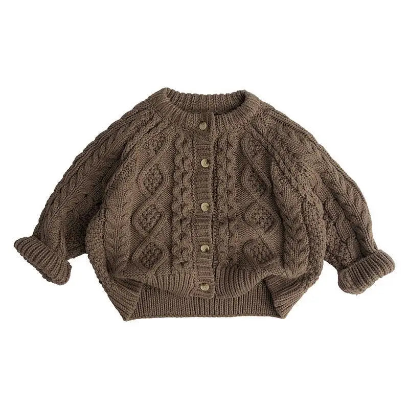 Thickened Knit Sweater Cardigan for Girls & Boys