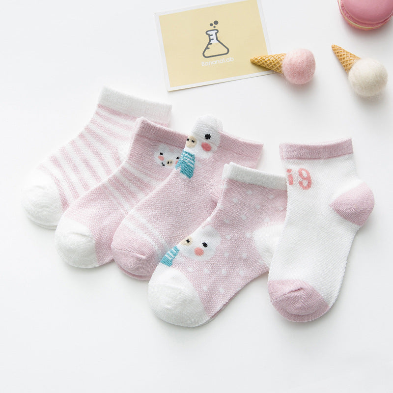 5 Pairs Cotton Baby Socks for Infants & Toddlers