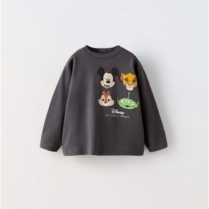 Cute Cartoon Print Crewneck T-Shirt for Kids