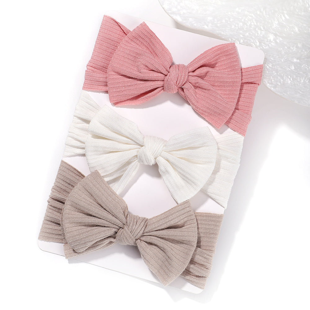 3-Pcs Baby Girl Knotted Bow Headband Set