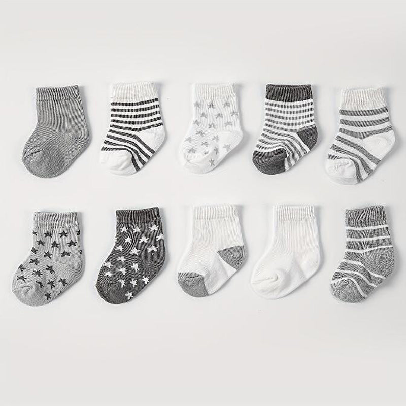 5 Pairs Star Striped Baby Socks for Autumn