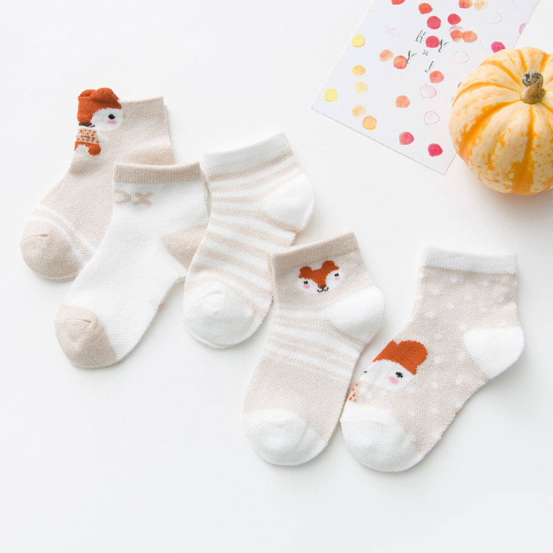 5 Pairs Cotton Baby Socks for Infants & Toddlers