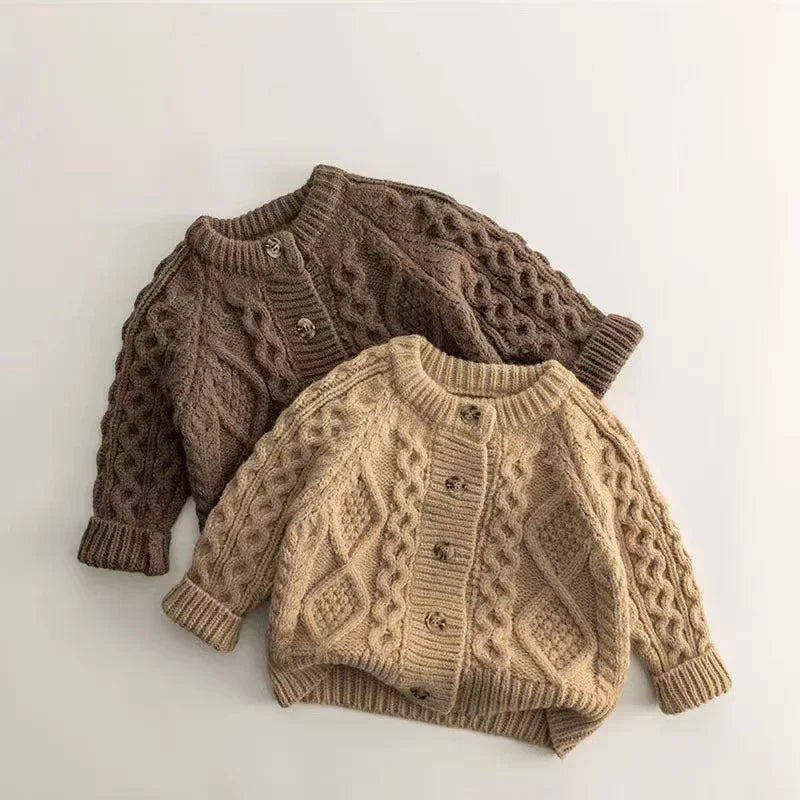 Thickened Knit Sweater Cardigan for Girls & Boys