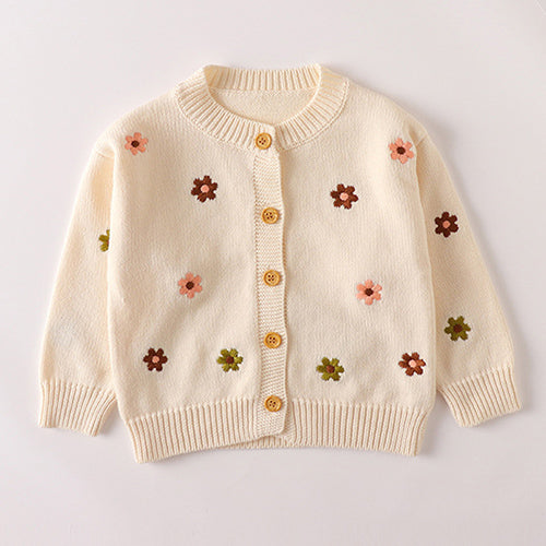 Floral Embroidered Knitted Sweater