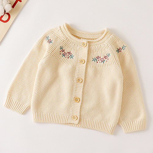 Floral Embroidered Knitted Sweater