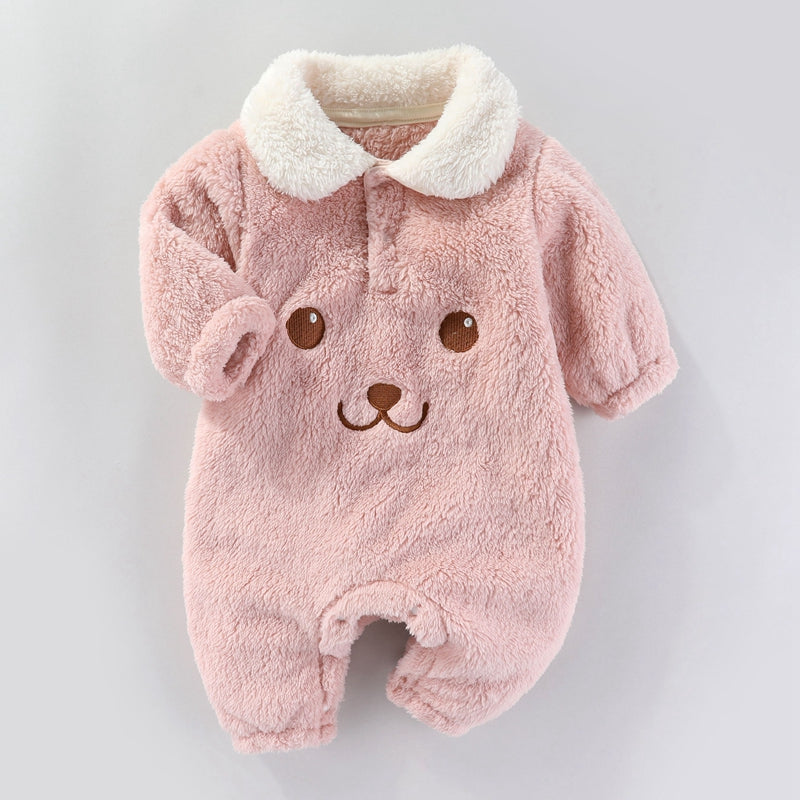 Cute Newborn Baby Bear Face Romper