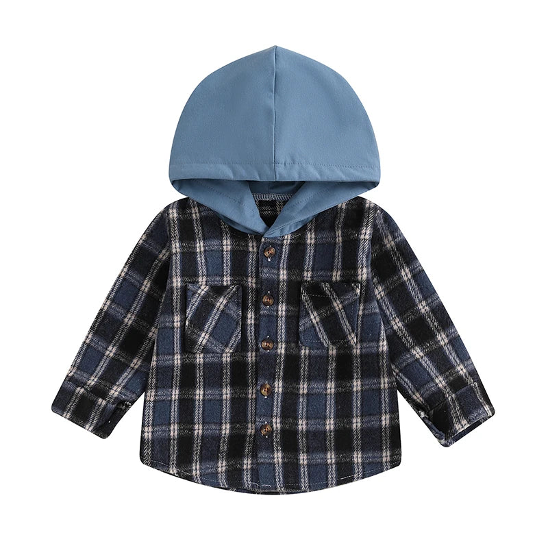 Toddler Checkered Plaid Hooded Jacket